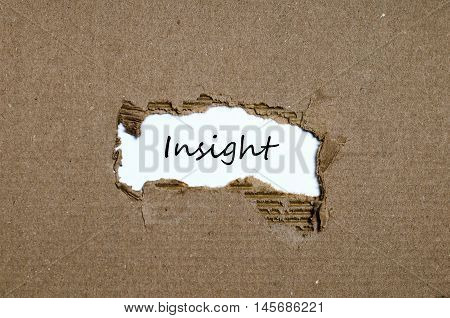 The word insight appearing behind torn paper