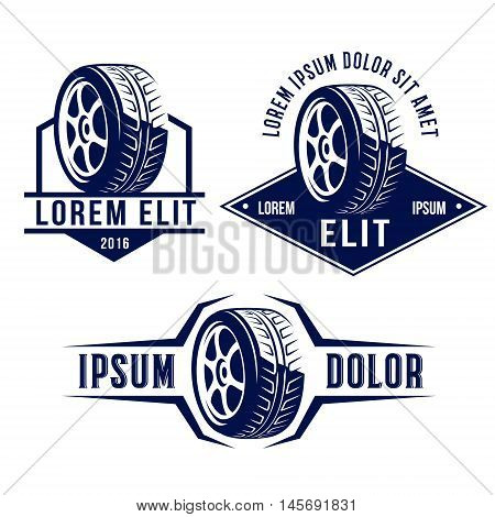 Car wheel, car related sign logo icons and symbols