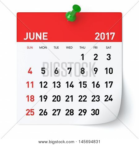 June 2017 - Calendar