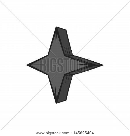 Four pointed star icon in black monochrome style isolated on white background. Figure symbol. Vector illustration