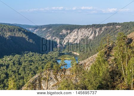 Republic of Bashkortostan Russia. White River in the Ural mountains.