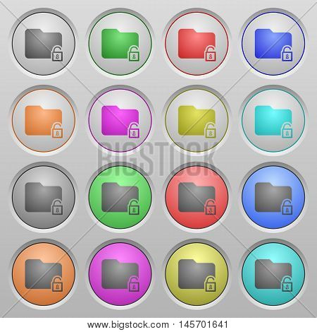 Set of Unlock folder plastic sunk spherical buttons.