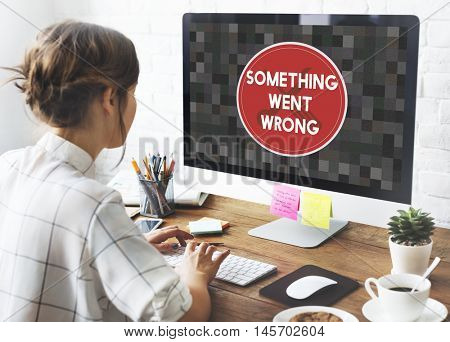 Error Something Went Wrong Under Construction Concept