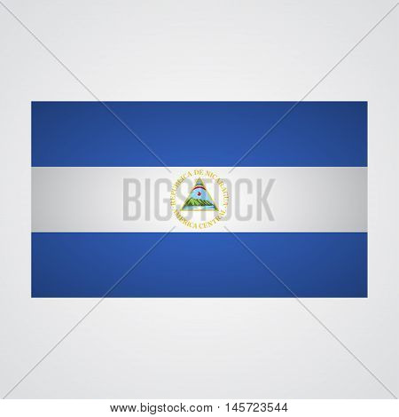 Nicaragua flag on a gray background. Vector illustration