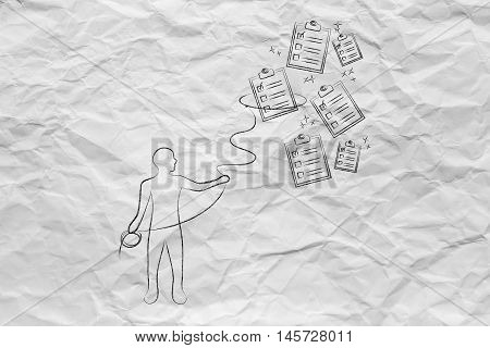 Person With Lasso Catching To Do Lists, Task Management