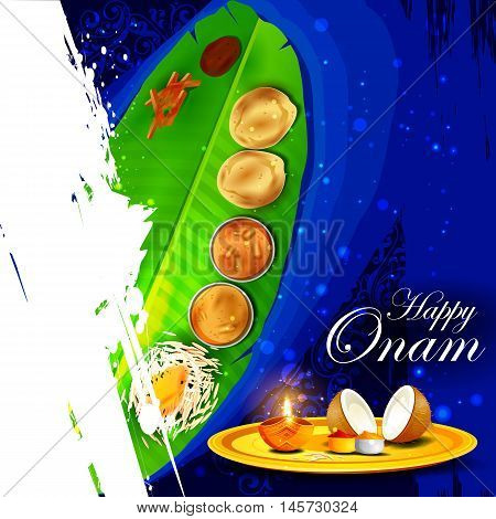 easy to edit vector illustration of Happy Onam  holiday for South India festival background