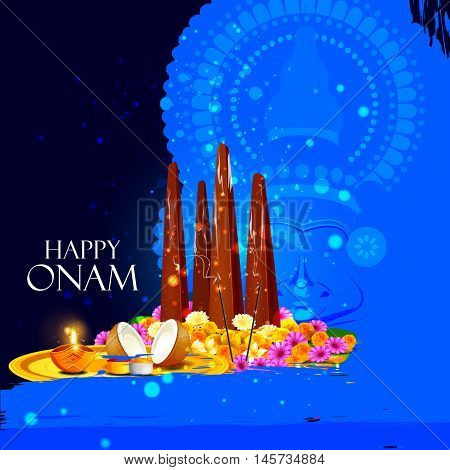 easy to edit vector illustration of Happy Onam  holiday for South India festival background