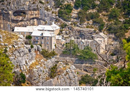 Pustinja Blaca stone desert hermitage on Brac island Dalmatia Croatia