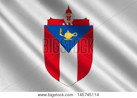 Flag of Austin is the capital of Texas United States. 3D illustration
