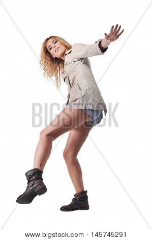 beautiful young curly hair women posing in studio