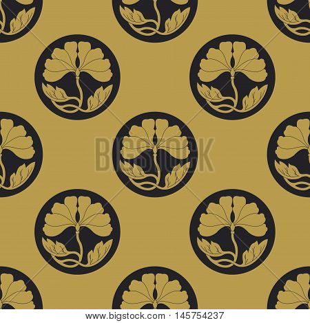 Flowers Lotus Polka Dot Seamless Pattern Flat Simlpe Vector Illustraton