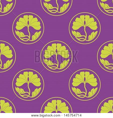 Flowers Lotus Polka Dot Flat Simlpe Vector Illustraton