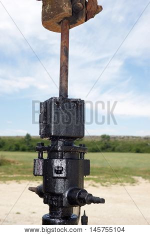 Oil well in Ayoluengo de la Lora, Burgo Province, Castilla Leon, Spain.