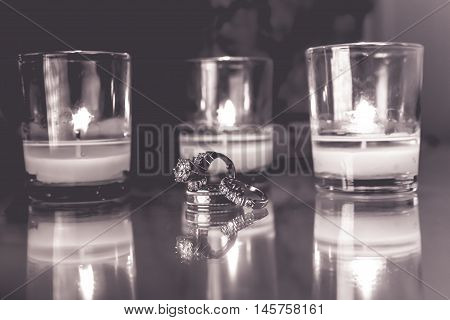 Wedding Rings With Candles