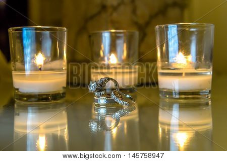 Wedding Rings With Candles