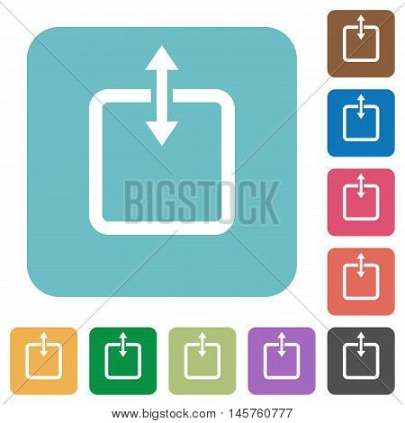 Flat adjust item height icons on rounded square color backgrounds.