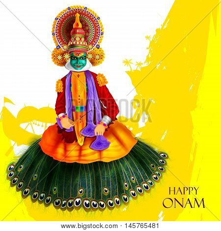 easy to edit vector illustration of Happy Onam  holiday for South India festival background