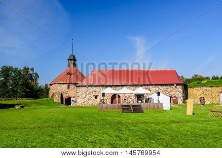Priozersk, Russia - AUGUST 21, 2016: Korela Fortress at the town of Priozersk was founded by the Novgorodians to protect North Rus from Sweden.