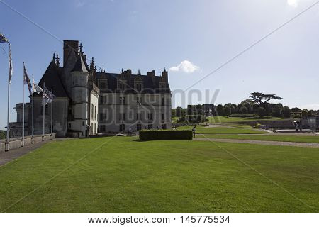 Castle Of Amboise Over The Town In The Loire Valley