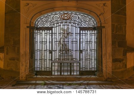 Night in Ceske Budejovice town in south of Bohemia