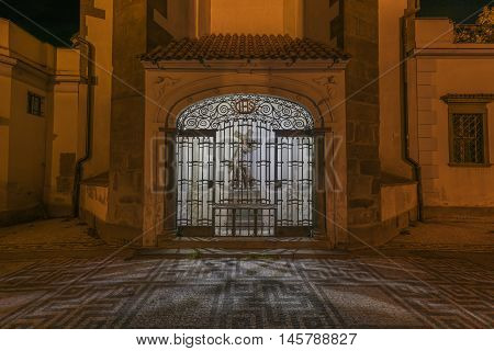 Night in Ceske Budejovice town in south of Bohemia