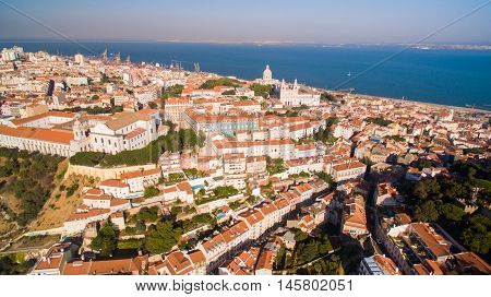 Castle of Saint George, Tagus river and Miradouro da Graca Lisbon