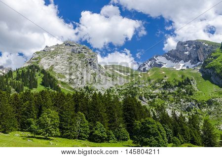 The alps as seen from La Clusaz in France