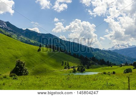 The alps as seen from La Clusaz in France