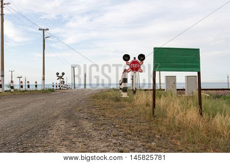 Signs On Railway Crossing