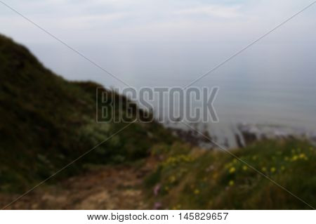 View From The Coastal Path Between Widemouth Bay And Bude Out Of Focus.