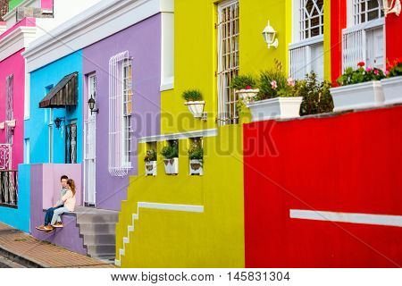 Kids at colorful Bo Kaap quarter, a must-see destination in Cape Town