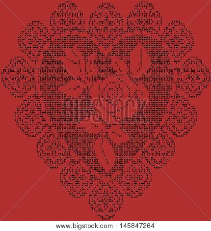 Stock Vector Illustration of Crochet heart background