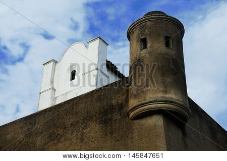 A part of the fortified wall of mansion inside Galle Fort, Sri Lanka.