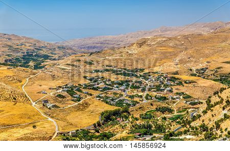 Jordanian landscape as seen from Kerak Castle