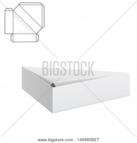 Vector Illustration of Diecut Craft Box for Design, Website, Background, Banner. Retail Folding package Template. Fold pack with dieline for your brand on it