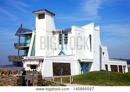 Llanelli, Wales, UK, August 16, 2016 : The Discovery Centre is a first stop for visitors to the Millennium Coastal Park