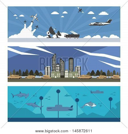 flat illustration of army troops in vector format eps10