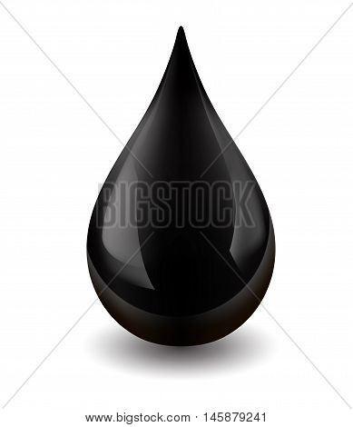 Oil drop isolated on white background. Icon of drop of crude oil EPS 10 contains transparency.