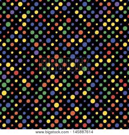 Colored circles of different sizes with shadow. Seamless pattern
