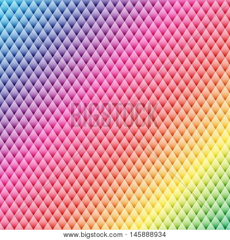 Colored rhombus. Mountains. Rainbow. Abstract geometric background
