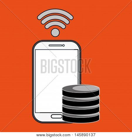 samrtphone wifi connected vector illustration eps 10
