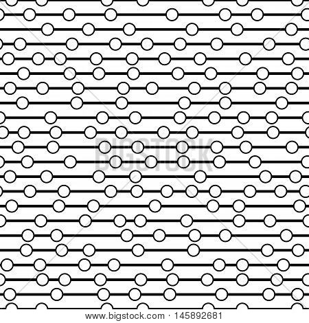 Circles on the thread. Simple bead. Seamless pattern