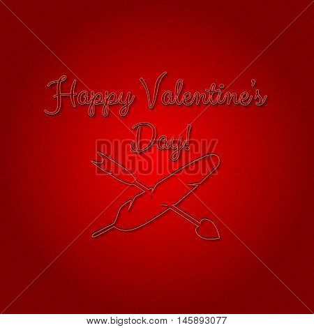 Happy valentines day. Text on red background. Vintage style