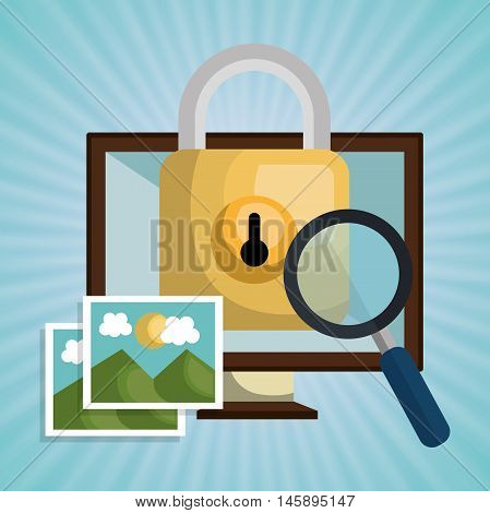 laptop wifi data base vecotr illustration eps10