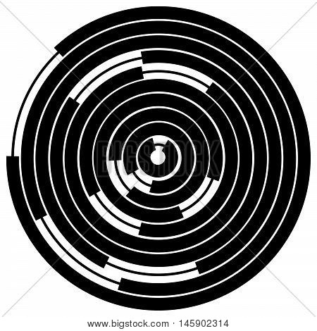 Random Segmented Circles / Rings. Radial, Radiating Circular Element