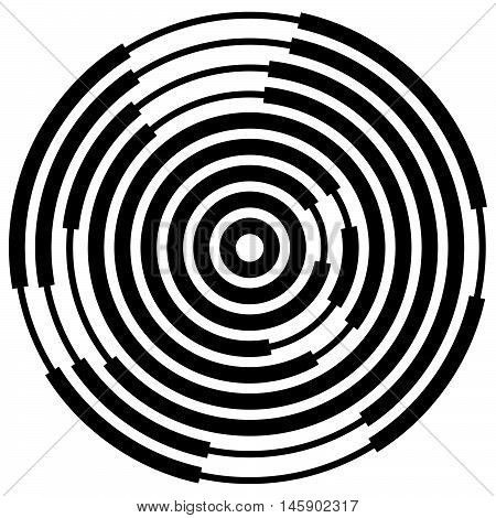 Random Segmented Circles / Rings. Radial, Radiating Circular Element