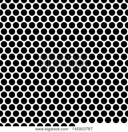 Seamlessly Repeatable Pattern With Dots, Circles. Monochrome Abstract Illustration In Speckled, Half