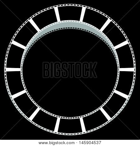 Circle Filmstrip Isolated With Shadow For Photography, Multimedia Concepts