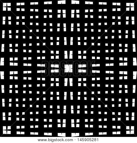 Monochrome Grid / Mesh With Irregular Lines. Repeatable Geometric Pattern. (seamless)
