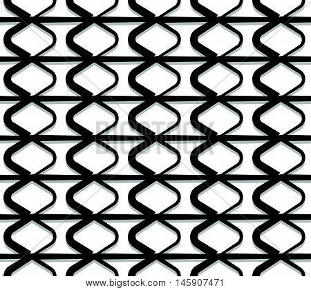 Grid, Mesh With Interlacing Lines. Repeatable Geometric Pattern.